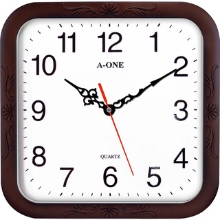 地球儀鐘錶A-ONE方形靜音鐘 立體凸字12吋 典雅歐風造型指針/花紋邊框/提升生活質感 客廳鐘 台灣製造TG-0595