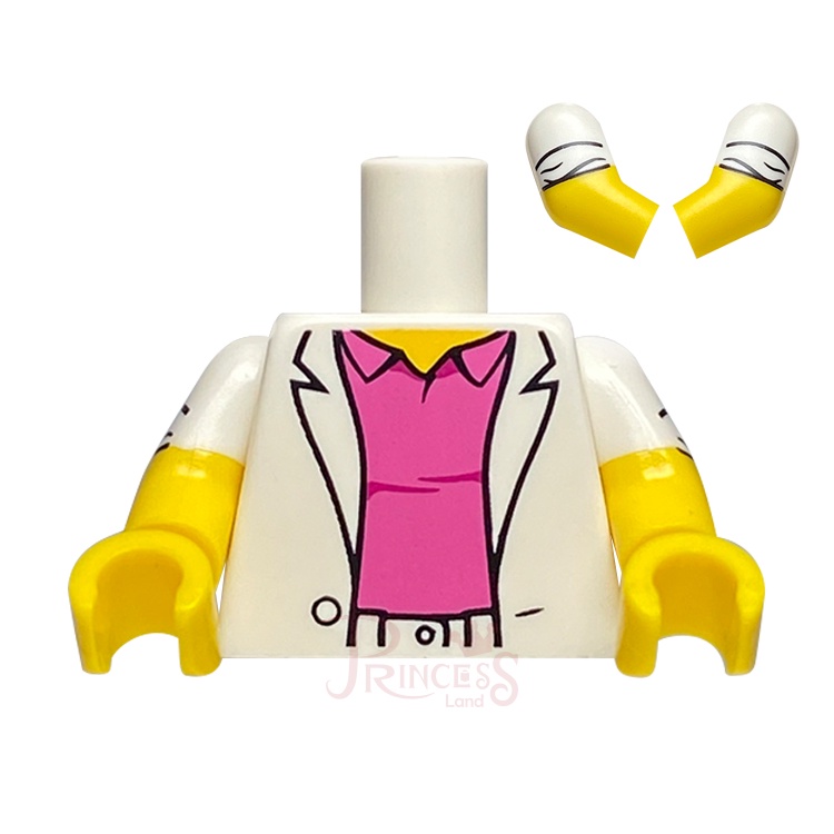 公主樂糕殿 LEGO 71018 人偶包17代 雅痞 身體 西裝 手臂印刷 白色 973pb2702c01 A216