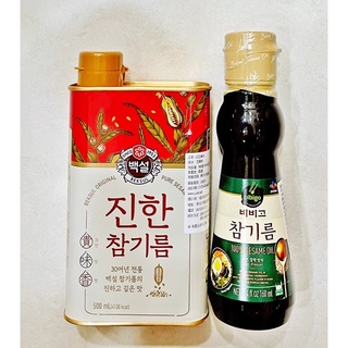 【韓國忠清南道】韓國第一品牌CJ - 芝麻油（500ml、160ml）冷壓 濃郁 韓式料理必備 涼拌 料理 小菜 醃菜
