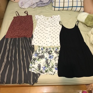 🍟背心 長裙 細肩帶 長裙 氣質 夏天 短裙 二手衣物 全新 Uniqlo