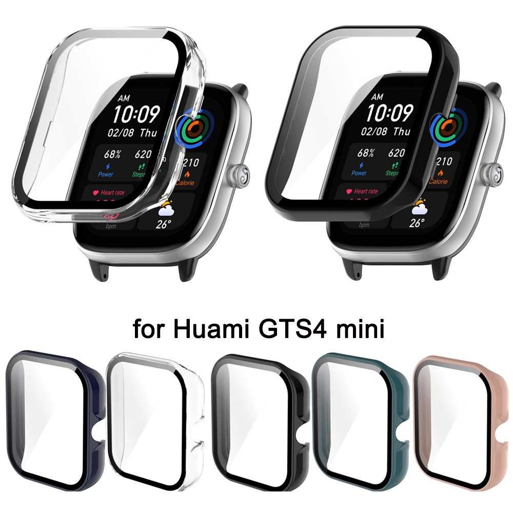 適用於 Huami Amazfit GTS 4 GTS4 mini 的超薄硬質 PC 外殼鋼化玻璃屏幕保護膜 華米