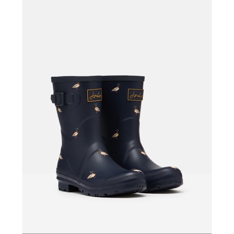 Miolla 英國品牌Joules 深藍色可愛鴨鴨中筒雨鞋/雨靴