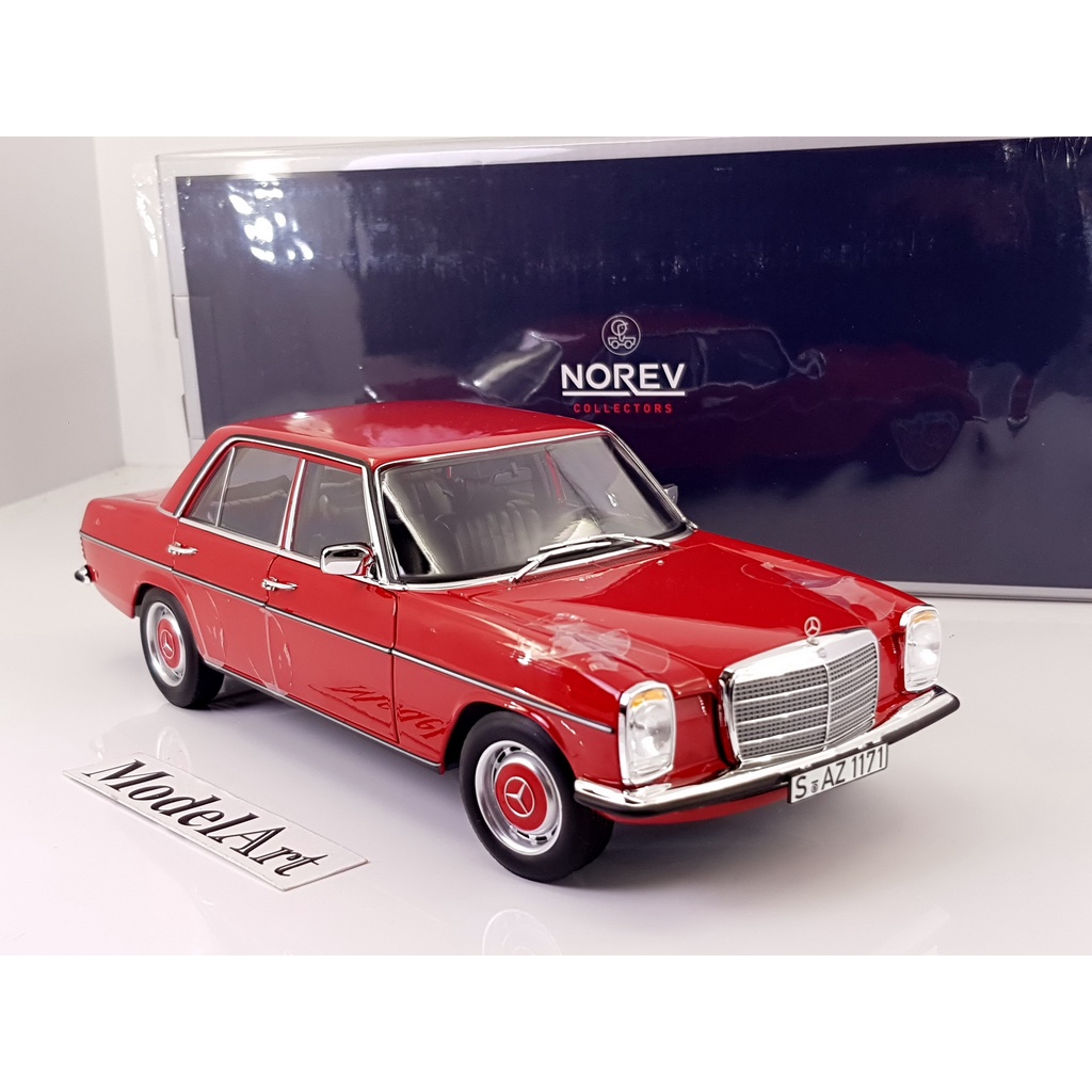 【模型車藝】1/18 Norev Mercedes-Benz 200 /8 E-Class 1968(W115)紅 全開