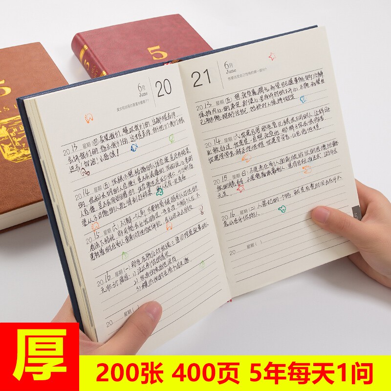 年三年五年日記本自由書365天日程本職業規劃日記本三年計劃本加厚筆記本子手賬本一天一問復古歐式記錄 一只彼得兔 蝦皮購物