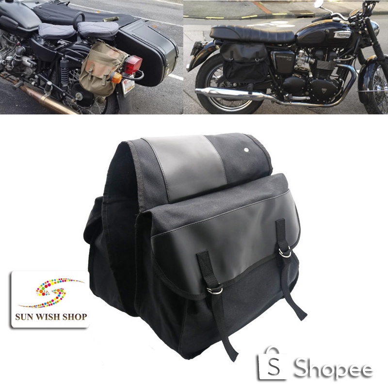 Sunwish SWS-AG244 多帆布摩托車旅行馬鞍包防水馱包摩托車行李包座包口袋