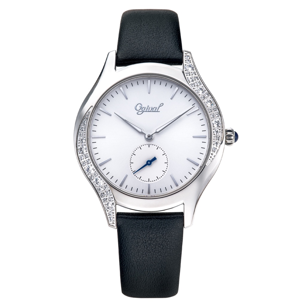 OGIVAL 愛其華 380-48DLW-BL 流星系列-小秒盤珠寶錶 女錶