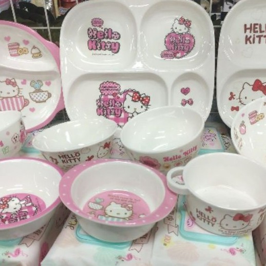 Hello kitty 美耐皿 塑膠 餐具 碗 餐盤 雙耳碗 拉麵碗 凱蒂貓 餐碗