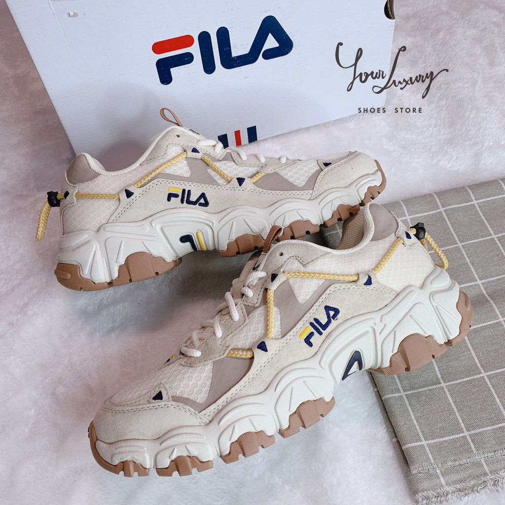 【Luxury】Fila 熱門 貓爪鞋 小紅書熱搜款 貓掌底 紅藍 黑 男女鞋 情侶鞋 老爹鞋 三角反光 串繩