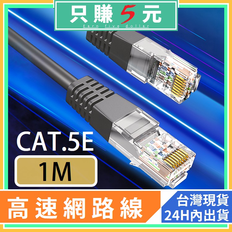 網路線 網路傳輸線 高效能 CAT.5e 1M 100cm 一體成形 機上盒 電視盒 NAS 網路卡 無線WIFI