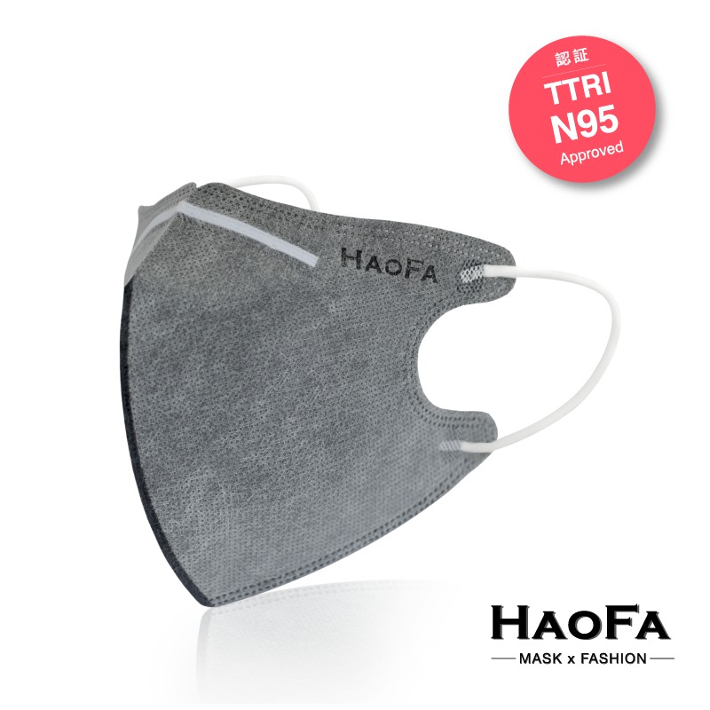 N95 口罩【HAOFA x MASK】 3D 氣密型立體口罩 『活性碳成人款』五層 活性碳口罩 50入/包 MIT