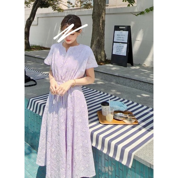 QQBOW.Kiyumi shop✨全新✨Copiner💗紫色浪漫花朵刺繡布蕾絲長洋裝