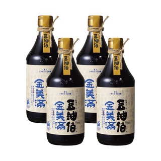 【豆油伯】金美滿無新增糖釀造醬油4入組(500mlx4瓶) 純釀造無新增
