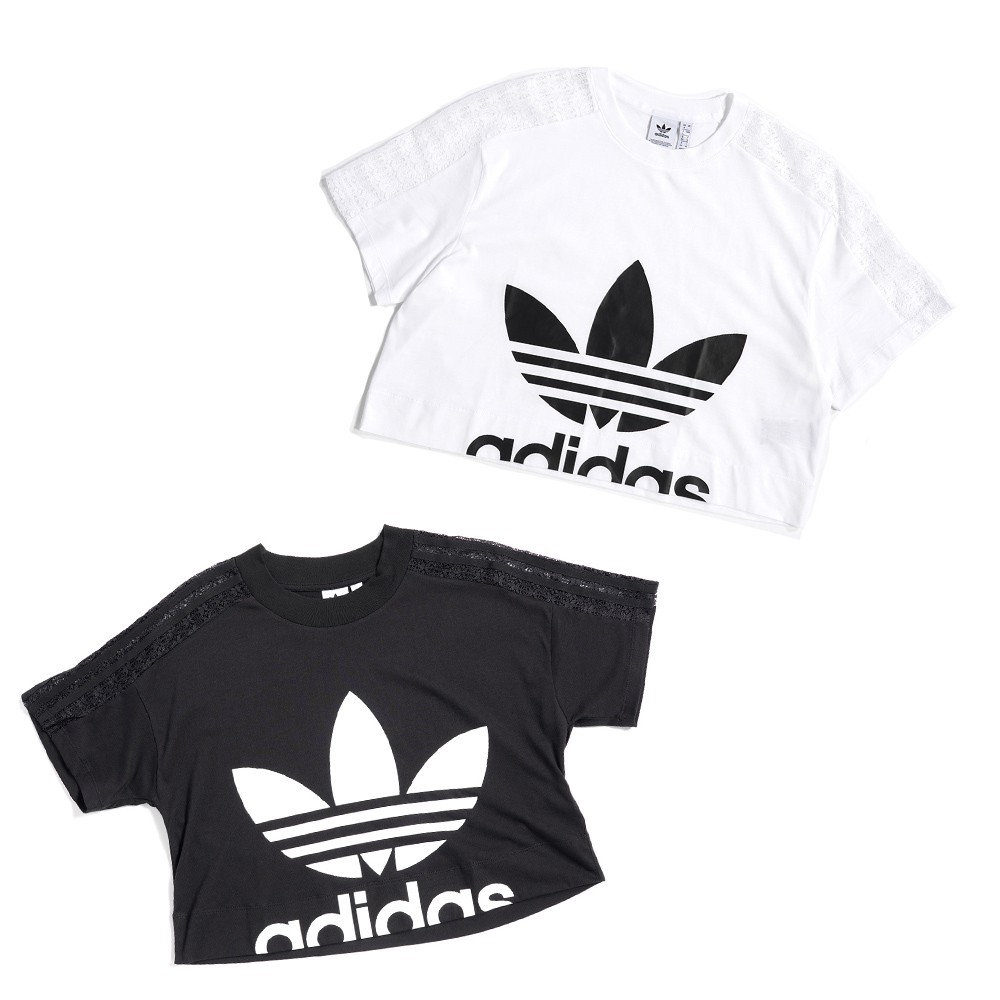 ADIDAS ORIGINALS LACE TEE 女款 蕾絲 運動 休閒 短版上衣 FL4128/FM1738