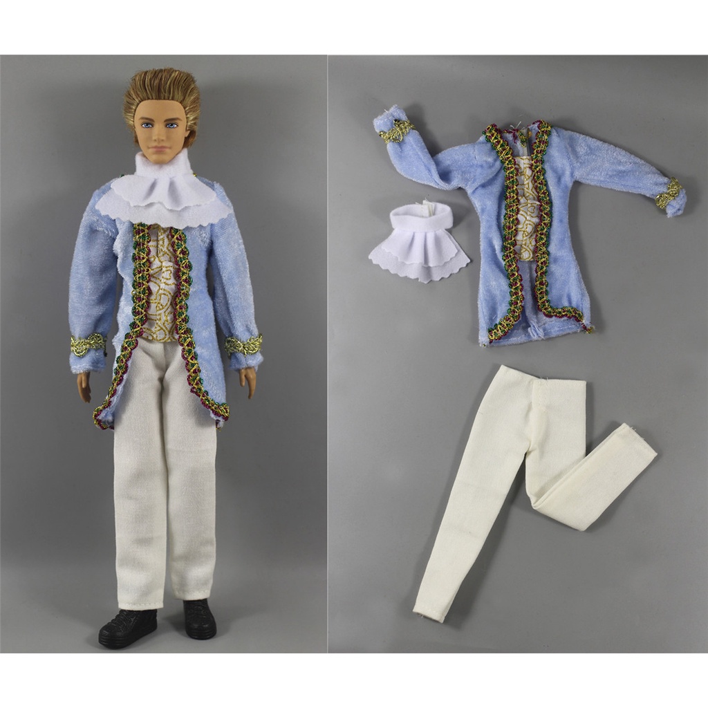 肯尼 男芭比 娃娃  英式 絨質 貴族 長靴 英倫 藍色 皇家 貴族 王子服 王子 服裝 衣服