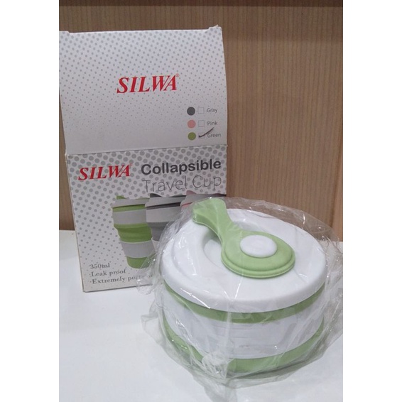 全新 西華 SILWA 旅行 矽膠 伸縮 折疊杯/環保杯 350ml 綠色