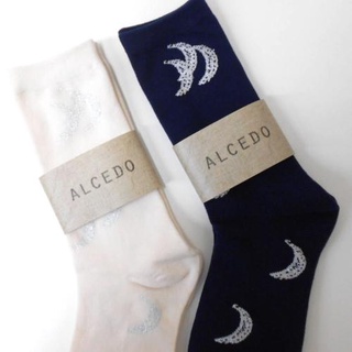 日本 ALCEDO 三日月柄 棉質襪 moon - 共兩色 ( 154021、154006 )