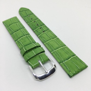 【錶帶家】『品質嚴選』LIMA 義大利進口牛皮錶帶壓鱷魚皮紋真皮錶帶綠色20mm 18mm 16mm 14mm 12mm
