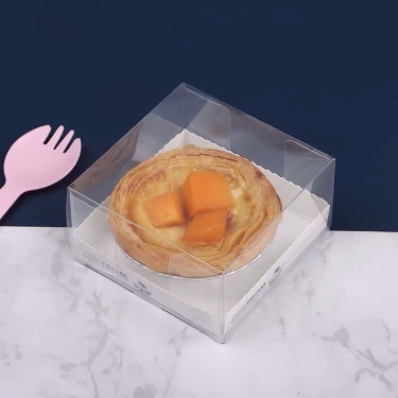 [台灣現貨] 小方形PET透明小塔糖果包裝盒/可放8cm內的檸檬塔蛋撻糖果牛軋糖小蛋糕蘋果派等