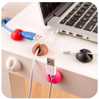 圓形電線固定夾 USB線 矽膠 固定器 電線 理線器 辦公室 集線 固定 家用電線固線器