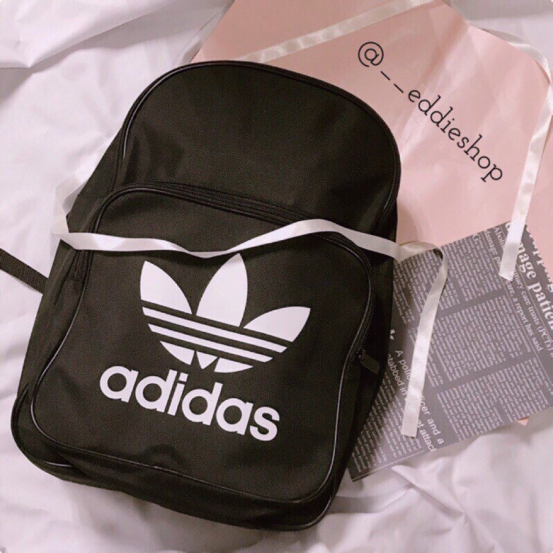 Adidas Classic Trefoil backpack 三葉草 方形 後背包 黑白 白 深藍 粉 bk6723