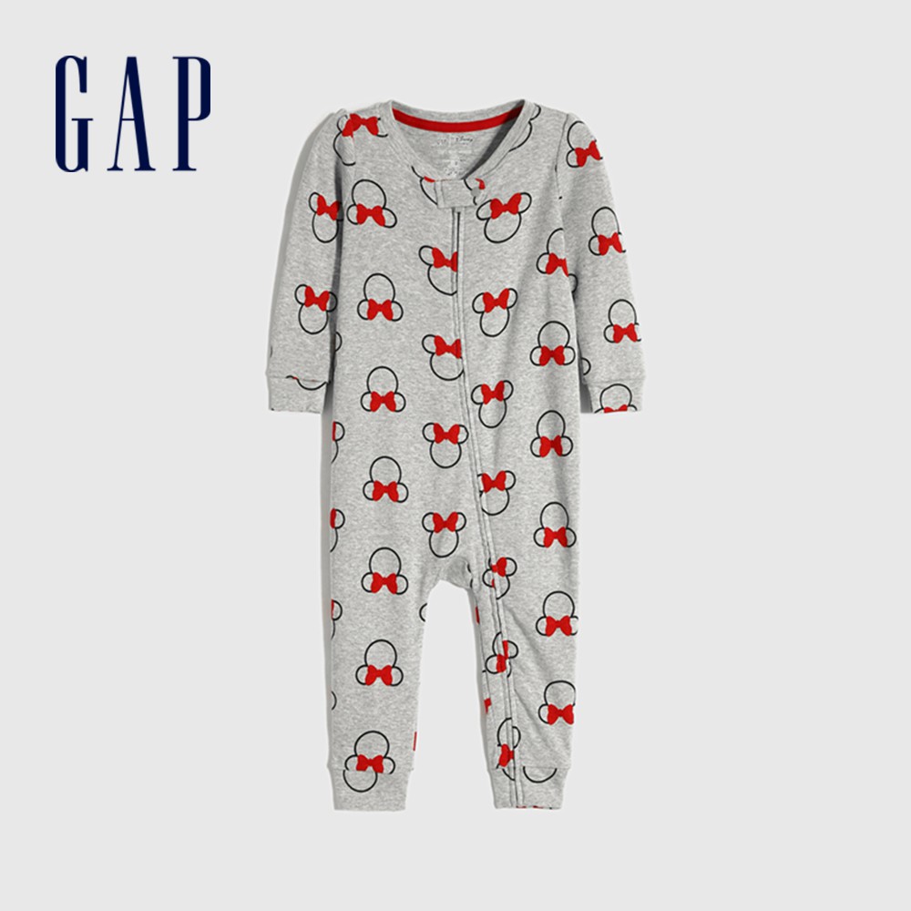 Gap 嬰兒裝 Gap x Disney迪士尼聯名 拉鍊包屁衣-淺灰色(650196)