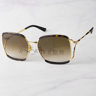 【LOOK路克眼鏡】Gucci 太陽眼鏡 大框 竹節 GG0593SK 002