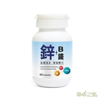 草本之家 鋅+B+鐵膠囊(60粒/瓶)必盛氏 B群 啤酒酵母 維他命 B2 B1 B12 L-精胺酸 保健食品 營養品