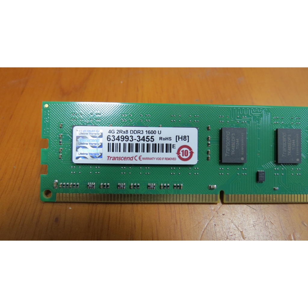 Transcend創見 JM1600KLN-4G 4GB DDR3-1600U[H8]桌上型(雙面)記憶體