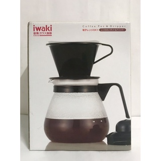 iwaki 日本品牌 耐熱玻璃多用途咖啡壺 1L（ 附濾杯 ）