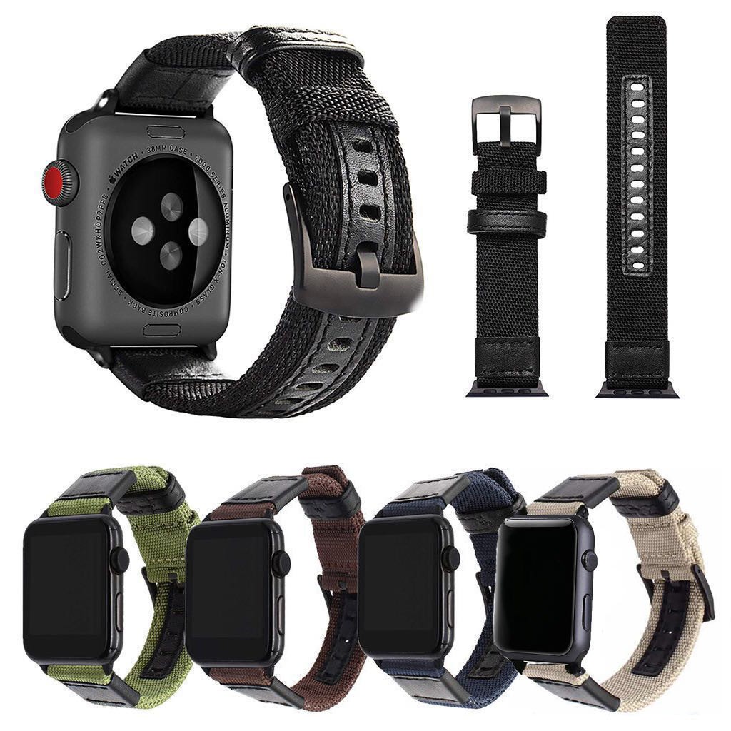 適用于蘋果手錶Apple watch 7 6 5 4 3 2 1代通用帆布錶帶 iWatch尼龍吉普錶帶41mm45mm