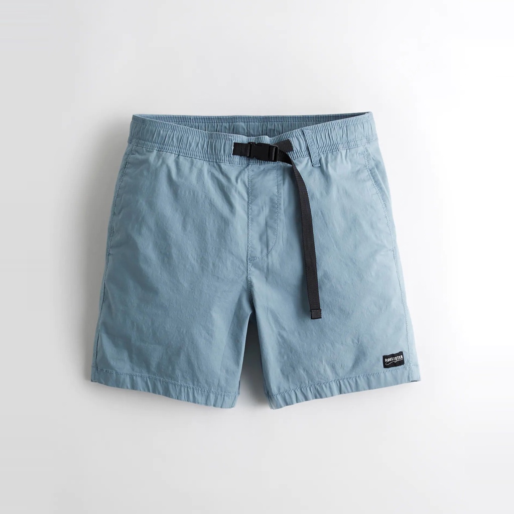 【HOLLISTER Co.】【零碼L】HC男款短褲雙袋腰釦灰藍 F03210816-20