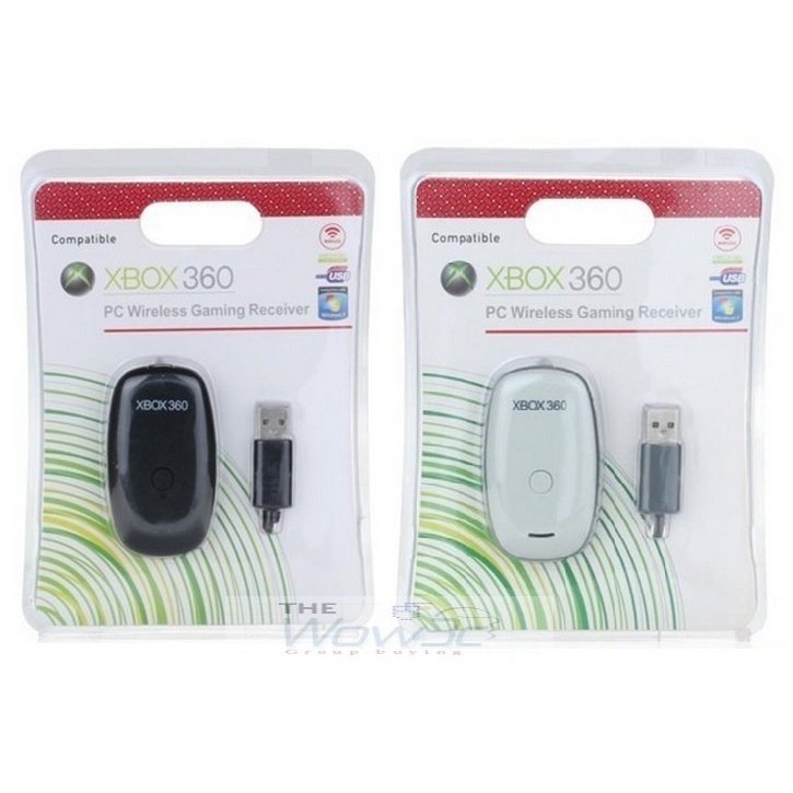 全新包裝 Xbox360 副廠 手把 接收器 搖桿 可對應4組手把 距離10公尺 黑白兩色 無線手把 電腦用