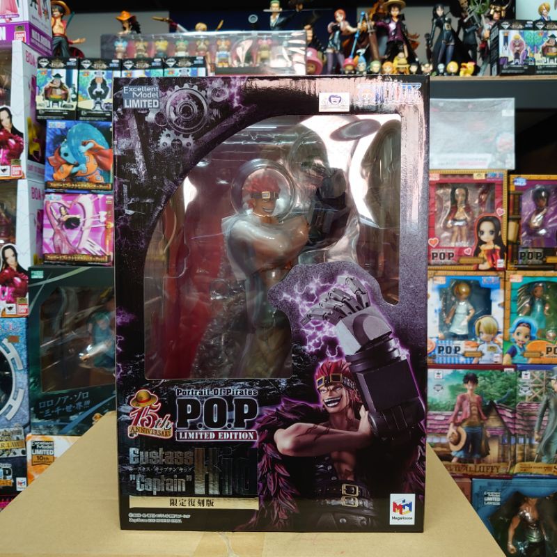 日版金證全新未拆」海賊王 基德 船長 再版 再販  限定復刻版 兩年後 POP 尤斯塔斯·基德 機械手 稀有物 絕版