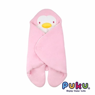 puku藍色企鵝造型包巾（秋冬）粉 新生兒保暖