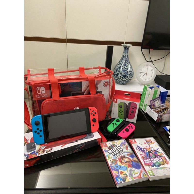 二手）Switch 主機+手把+遊戲*3（可以議價）