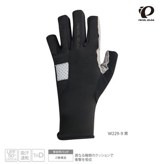 【Pearl izumi】 W229-9 女性抗UV厚墊 立體構造9分指手套 黑
