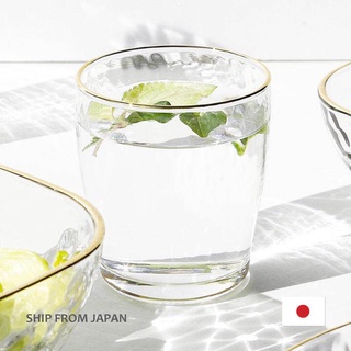 TOMIGLASS，日本現代金邊玻璃杯，雞尾酒杯果汁杯茶水杯250ml