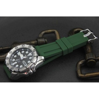 20mm or 22mm 矽膠錶帶替代小沛雙凹溝紋oris promaster seiko 軍綠色