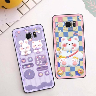三星 S6 / S6 EDGE / S7 / S7 EDGE 手機殼印有可愛的小熊和可愛的 3D 奶牛保護手機