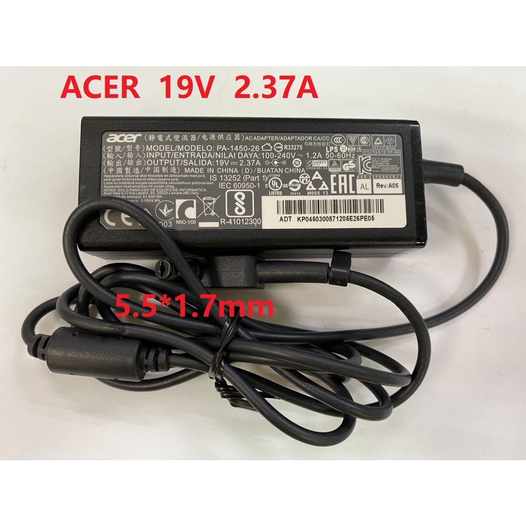 庫存品   ACER 宏碁   19V 2.37A  45W 電源供應器/變壓器PA-1450-26