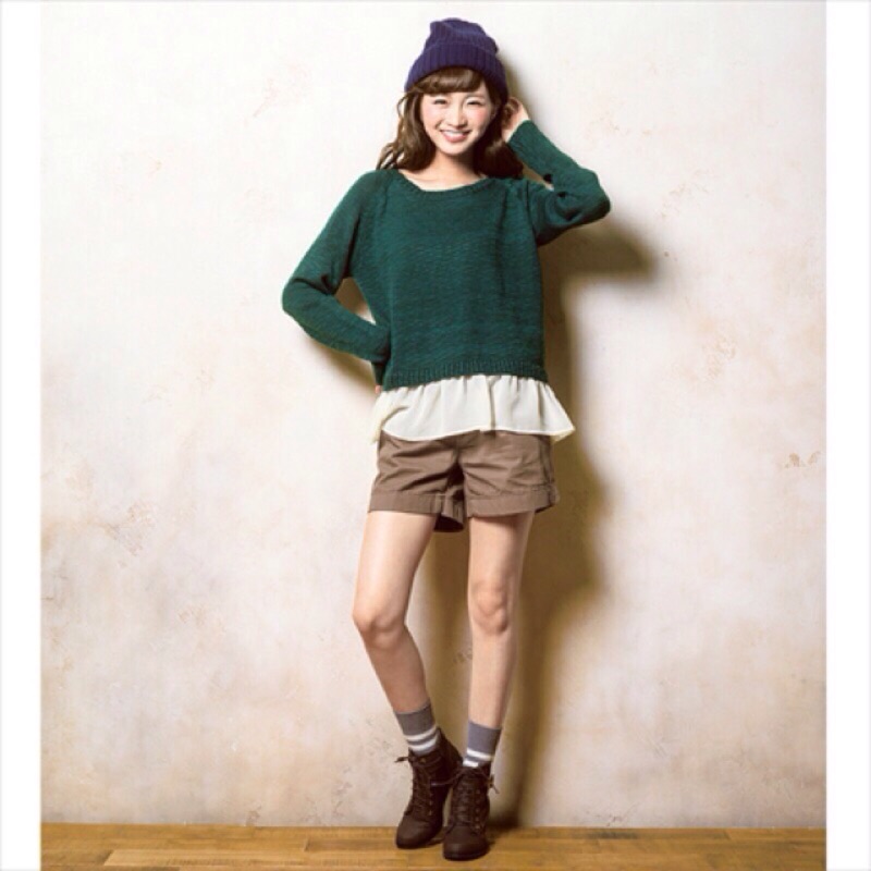 日本空運nissen女裝—雪紡針織衫-綠色