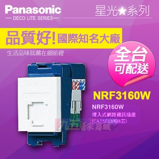 附發票 Panasonic國際牌 網路資訊插座 NRF3160W (CAT5E) 星光開關插座『九五居家』NRF3160