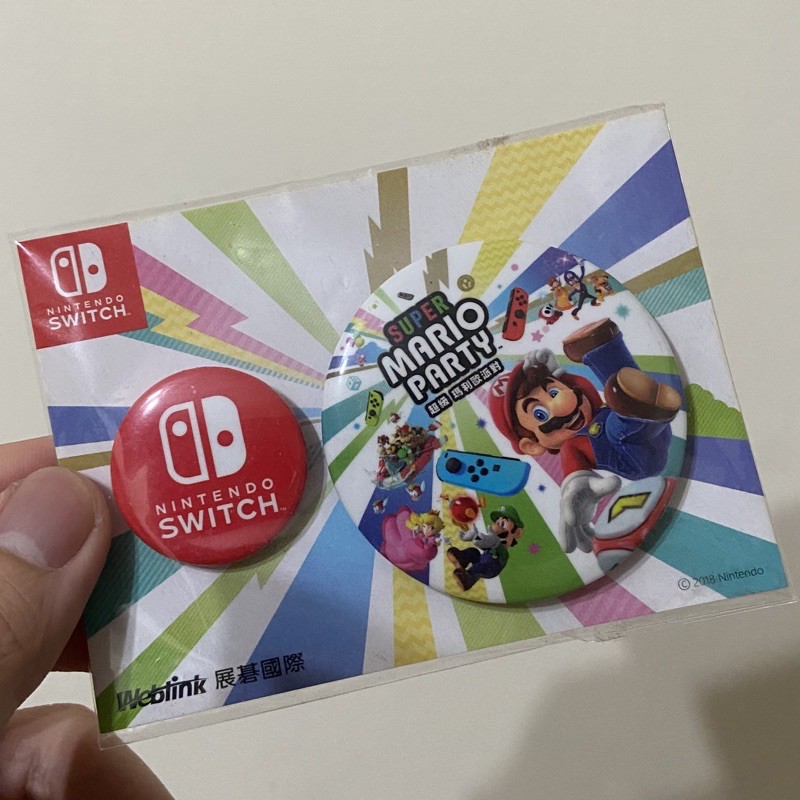 現貨 馬力歐派對 徽章 別針 switch 特典 mario party Nintendo switch 超級 馬力歐