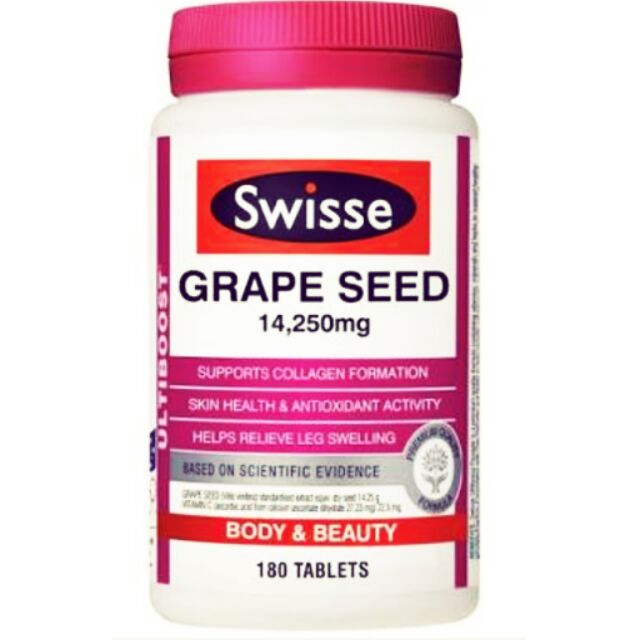 澳洲 Swisse Grape Seed 葡萄籽精華180粒（3個月量·