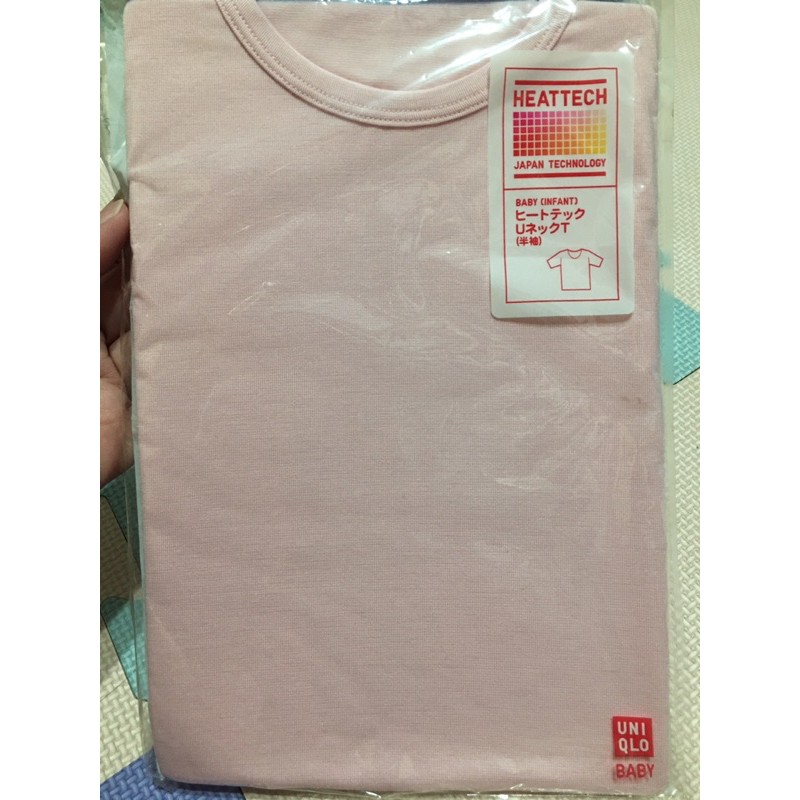 UNIQLO 粉色 100cm 短袖 發熱衣HEATTECH