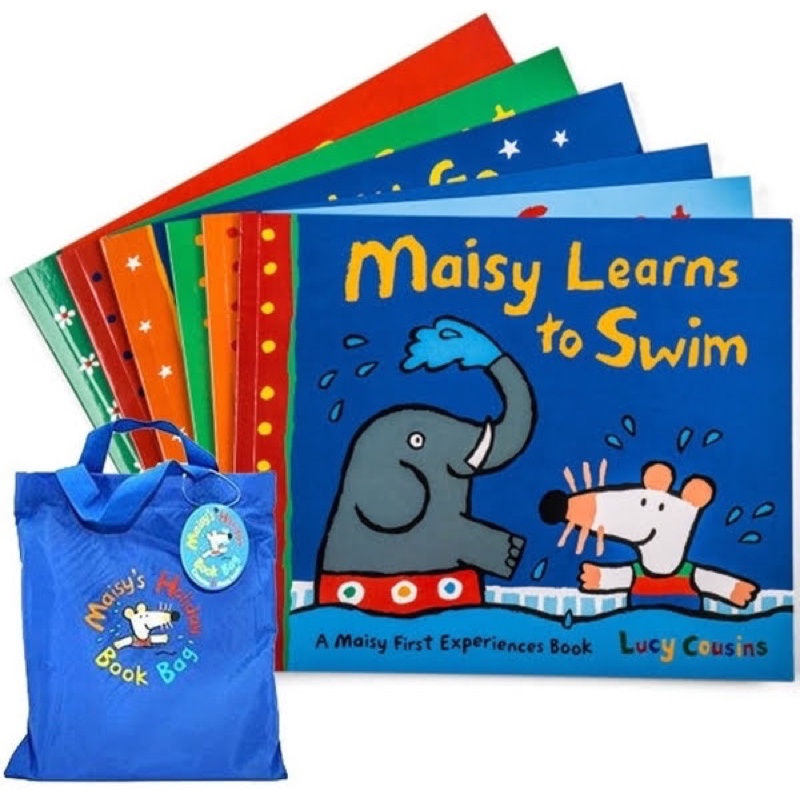 💫【全新】幼兒 英語 啟蒙書 MAISY HOLIDAY BAG-袋裝書 一套6本 對折出售 附藍色書袋