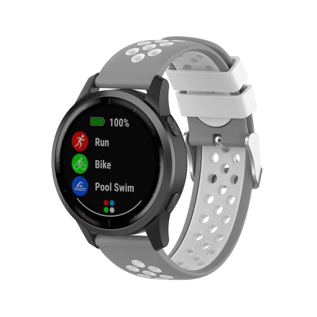 【TW】佳明Garmin vivoactive 4 錶帶 雙色表扣式矽膠錶帶  三星Gear S3 運動錶帶 22mm
