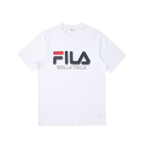 FILA 男款白色圓領上衣-NO.1TEV-1501-WT