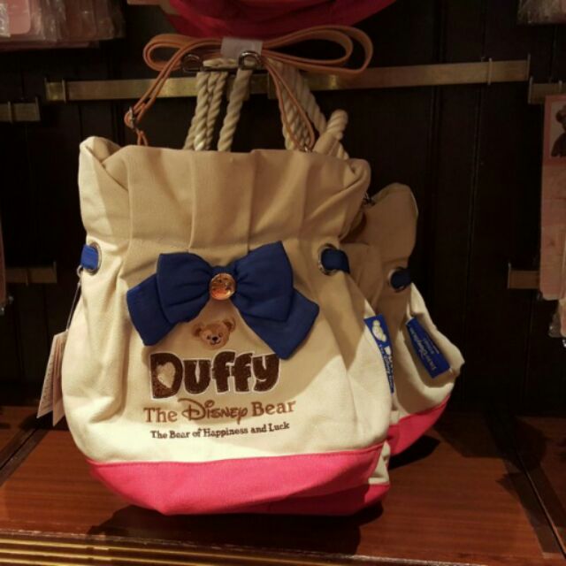日本 東京迪士尼海洋 Disney 限定正品 Duffy 達菲熊 斜背包 水桶包 手提包 海軍風