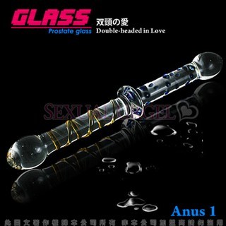 贈潤滑液 GLASS-雙頭之戀-玻璃水晶後庭冰火棒(Anus 1)情趣精品SM同志後庭肛塞前列腺高潮器